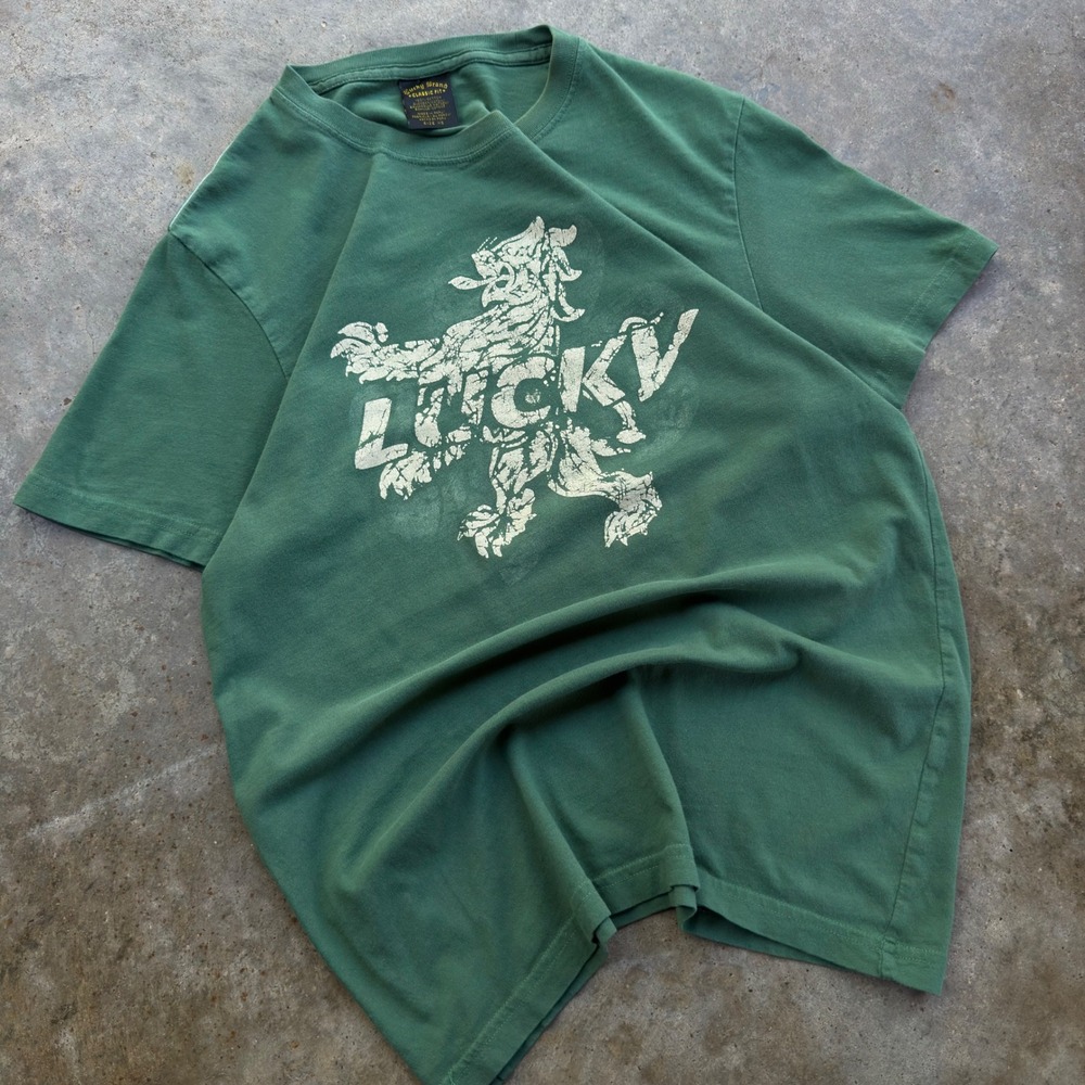 Vintage Y2K Lucky Brand Graphic Tee Sick Classic Fit Green XS (g2a) - Picture 2 of 8